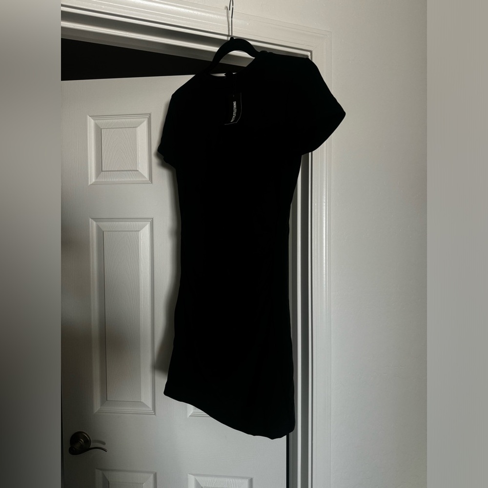 Pretty little thing black mini maternity dress size 4